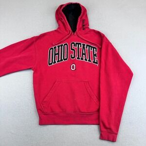 Ohio State Buckeyes Hoodie Mens Medium Red NCAA Football Embroidered Sweatshirt